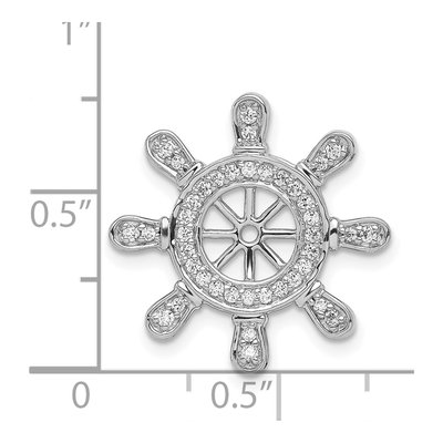 14K White Gold 1/4 ct tw Diamond Ship Wheel Pendant – view 4