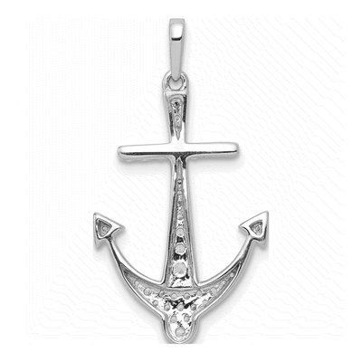 14K White Gold 1/4 ct tw Diamond Anchor Pendant – view 4