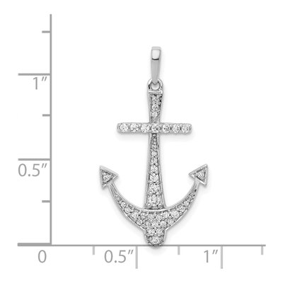 14K White Gold 1/4 ct tw Diamond Anchor Pendant – view 5