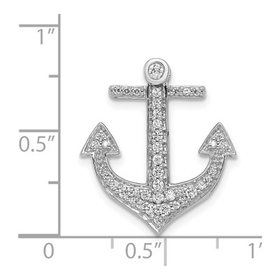 14K White Gold 1/4 ct tw Diamond Anchor Slide Pendant – view 5