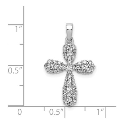 14K White Gold 5/8 ct tw Diamond Cross Pendant – view 4