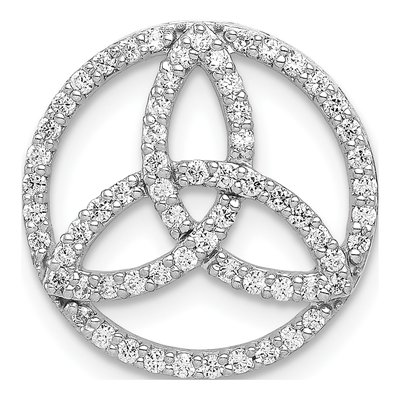 14K White Gold 1/3 ct tw Diamond Celtic Circle Slide Pendant