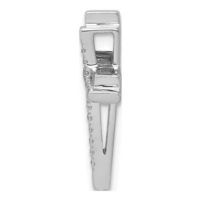 14K White Gold 1/10 ct tw Diamond Double Cross Slide Pendant – view 3
