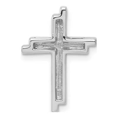 14K White Gold 1/10 ct tw Diamond Double Cross Slide Pendant – view 4
