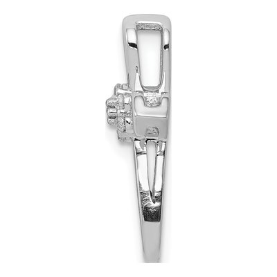14K White Gold 1/20 ct tw Diamond Cross Pendant – view 3