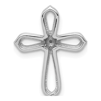 14K White Gold 1/20 ct tw Diamond Cross Pendant – view 4