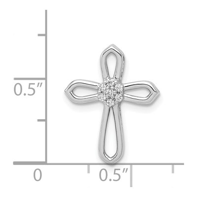 14K White Gold 1/20 ct tw Diamond Cross Pendant – view 5