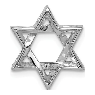 14K White Gold 1/8 ct tw Diamond Star of David Slide Pendant – view 4
