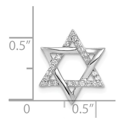 14K White Gold 1/8 ct tw Diamond Star of David Slide Pendant – view 5