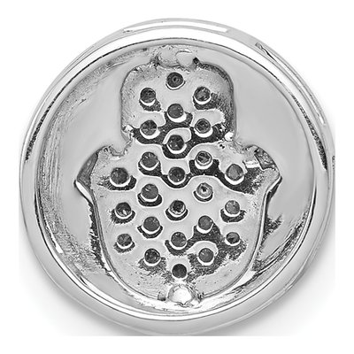 14K White Gold 1/10 ct tw Diamond Hamsa Slide Pendant – view 4