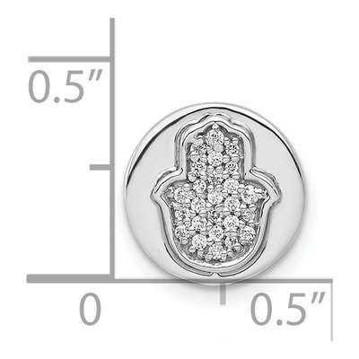 14K White Gold 1/10 ct tw Diamond Hamsa Slide Pendant – view 5