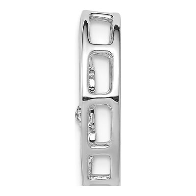 14K White Gold Diamond Fleur de Lis Slide Pendant – view 2
