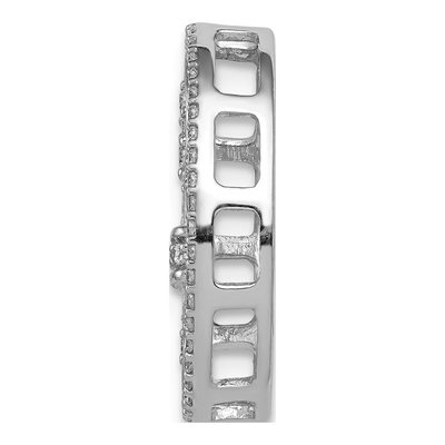 14K White Gold 1/5 ct tw Diamond Fleur de Lis Slide Pendant – view 2