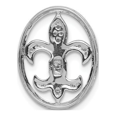 14K White Gold 1/5 ct tw Diamond Fleur de Lis Slide Pendant – view 3