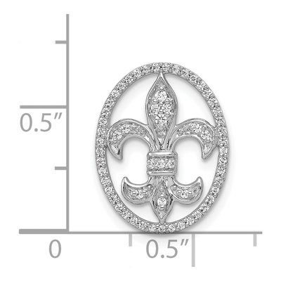 14K White Gold 1/5 ct tw Diamond Fleur de Lis Slide Pendant – view 4