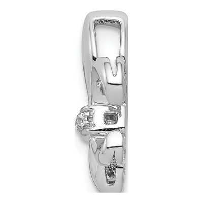 14K White Gold Diamond 02Ct Fleur de Lis Slide Pendant – view 3