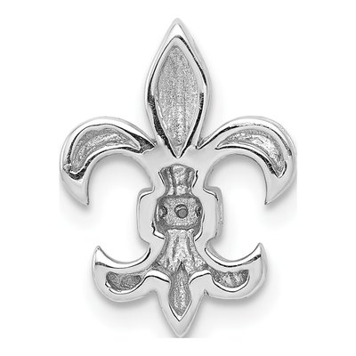 14K White Gold Diamond 02Ct Fleur de Lis Slide Pendant – view 4