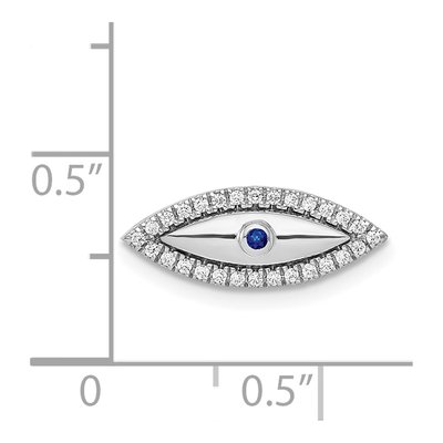 14K White Gold 0.11 ct tw Sapphire & Diamond Evil Eye Slide Pendant – view 4