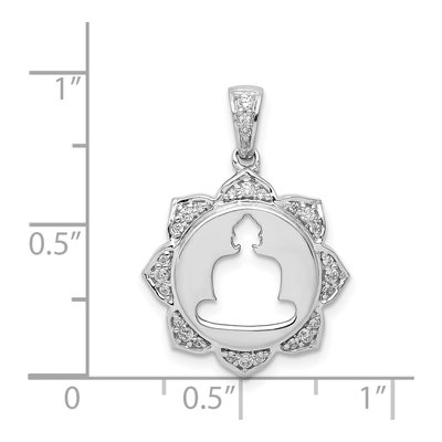 14K White Gold 1/6 ct tw Diamond Buddha Pendant – view 4