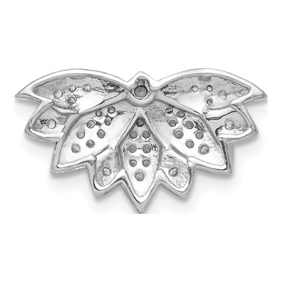 14K White Gold Diamond Lotus Flower Chain Slide – view 4