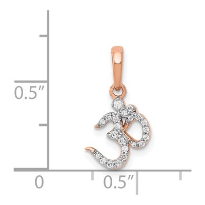 14K Rose Gold 1/10 ct tw Diamond Om Symbol Pendant – view 5