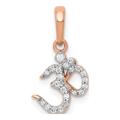 14K Rose Gold 1/10 ct tw Diamond Om Symbol Pendant
