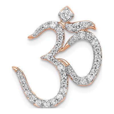 14K Rose Gold 1/3 ct tw Diamond Om Symbol Slide Pendant