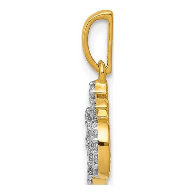 14K Yellow Gold 1/6 ct tw Diamond Om Symbol Pendant – view 3