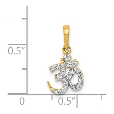 14K Yellow Gold 1/6 ct tw Diamond Om Symbol Pendant – view 5
