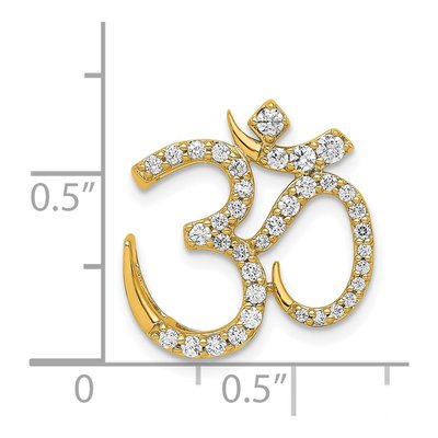14K Yellow Gold 3/8 ct tw Diamond Om Symbol Slide Pendant – view 4