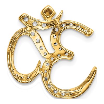 14K Yellow Gold 3/8 ct tw Diamond Om Symbol Slide Pendant – view 5