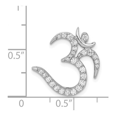14K White Gold 3/8 ct tw Diamond Om Symbol Slide Pendant – view 5