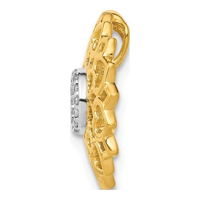 14K Yellow Gold 1/20 ct tw Diamond Crown Chakra Slide Pendant – view 2