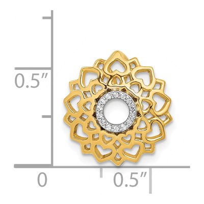 14K Yellow Gold 1/20 ct tw Diamond Crown Chakra Slide Pendant – view 4