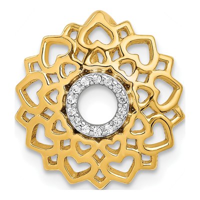 14K Yellow Gold 1/20 ct tw Diamond Crown Chakra Slide Pendant
