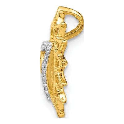 14K Yellow Gold 1/10 ct tw Diamond Throat Chakra Slide Pendant – view 3