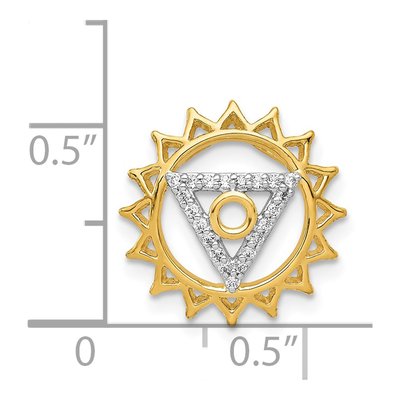 14K Yellow Gold 1/10 ct tw Diamond Throat Chakra Slide Pendant – view 5