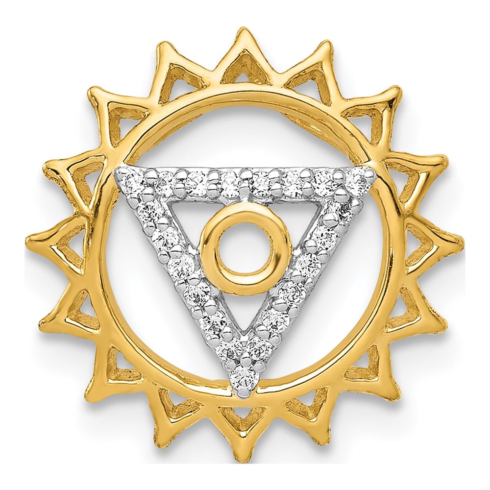 14K Yellow Gold 1/10 ct tw Diamond Throat Chakra Slide Pendant