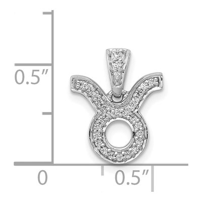 14K White Gold 1/8 ct tw Diamond Taurus Zodiac Pendant – view 4