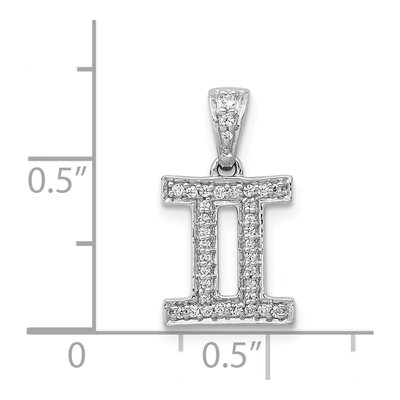 14K White Gold 1/8 ct tw Diamond Gemini Zodiac Pendant – view 5