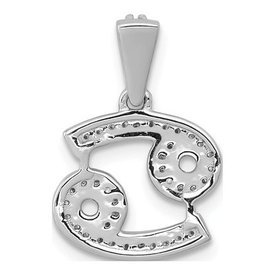 14K White Gold 1/8 ct tw Diamond Cancer Zodiac Pendant – view 4