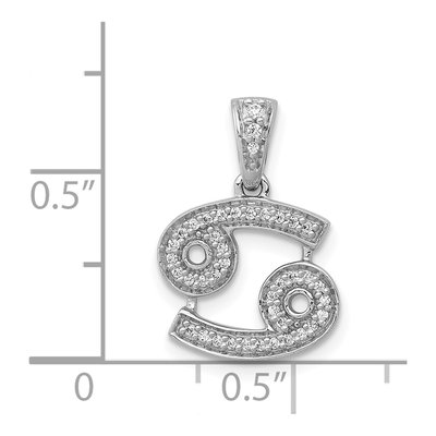 14K White Gold 1/8 ct tw Diamond Cancer Zodiac Pendant – view 5
