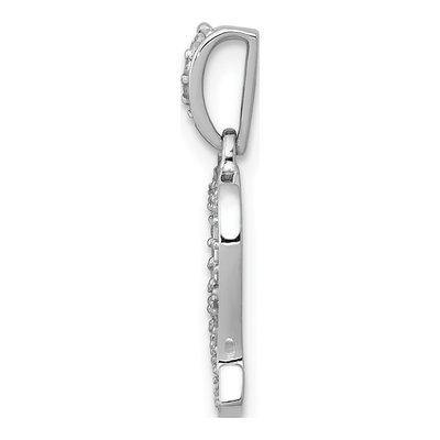 14K White Gold 1/8 ct tw Diamond Leo Zodiac Pendant – view 3