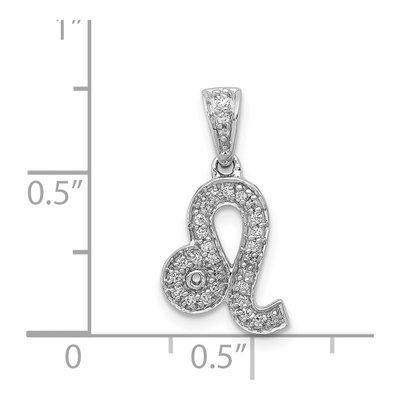 14K White Gold 1/8 ct tw Diamond Leo Zodiac Pendant – view 5