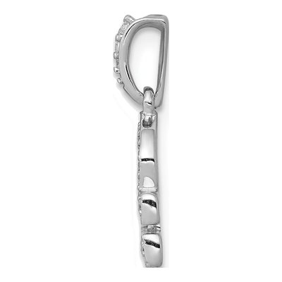 14K White Gold 1/8 ct tw Diamond Libra Zodiac Pendant – view 3