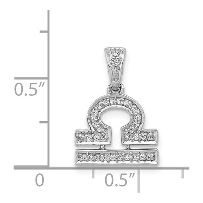 14K White Gold 1/8 ct tw Diamond Libra Zodiac Pendant – view 5