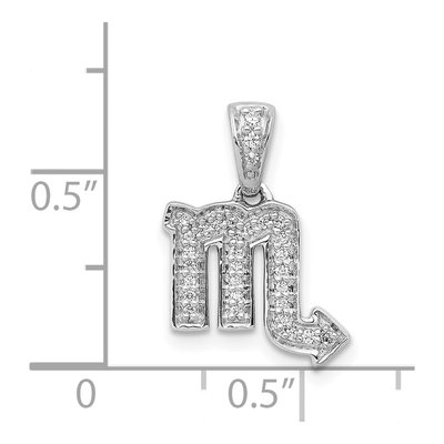 14K White Gold 0.11 ct tw Diamond Scorpio Zodiac Pendant – view 5