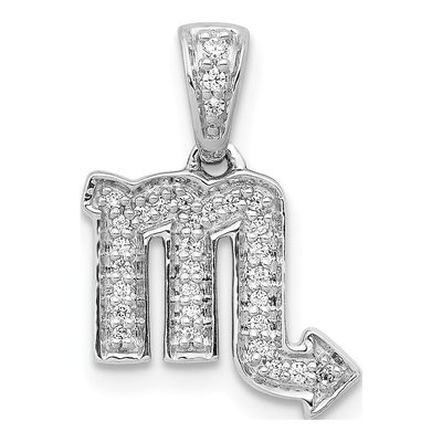 14K White Gold 0.11 ct tw Diamond Scorpio Zodiac Pendant