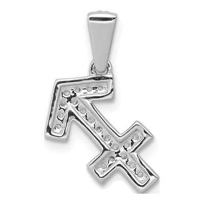 14K White Gold 1/8 ct tw Diamond Sagittarius Pendant – view 4