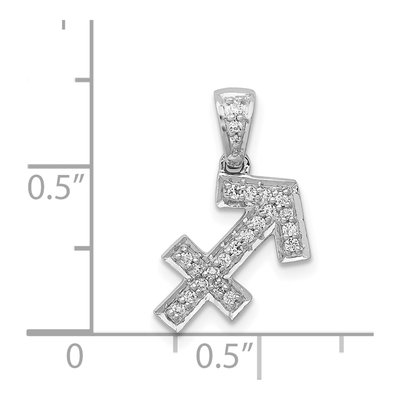 14K White Gold 1/8 ct tw Diamond Sagittarius Pendant – view 5